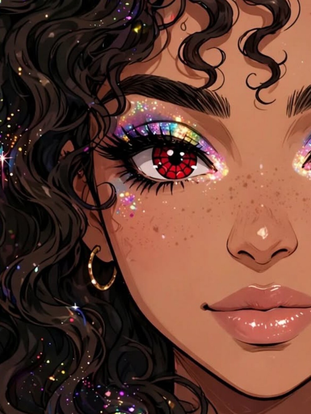 Red Spiderweb Color Eye Wear Lenses - Costume Enhancements